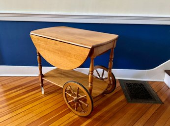 Wooden Leaf Bar Cart