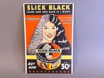 Antique Slick Black Cardboard Store Display Advertisement