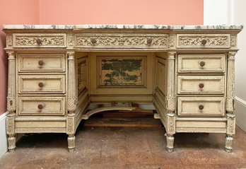 A Magnificent Antique Louis XVI Marble Top Desk