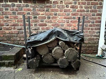 Outdoor Log Storage With Cover