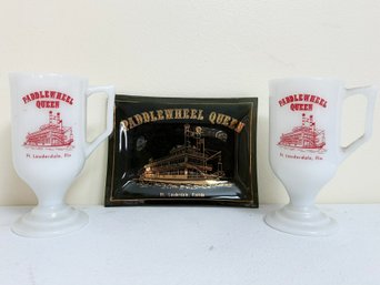 Vintage Paddlewheel Queen Cups And An Ash Tray