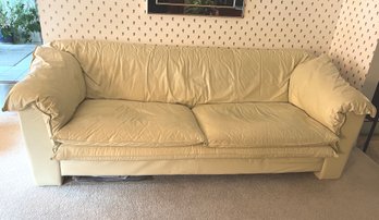 Cream Leather Sofa