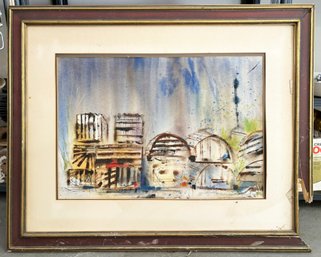 An Original Watercolor By Noted Southold Artist Marie Foppiani Schlecht (1923-2016) - AS IS