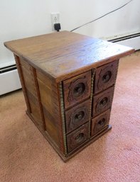 A Handcrafted Cabinet Made From Vintage Sewing Drawers