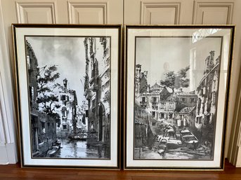 Two Large Custom Framed Prints Of Italy By Ugo Stefanutti (Italian, 1924-2004)