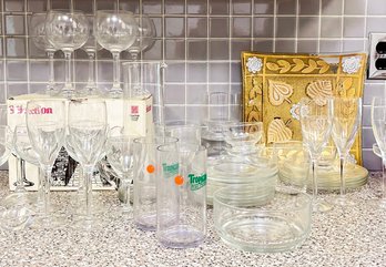 A Large Assortment Of Vintage Glassware