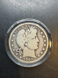 1907 Barber Silver Half Dollar