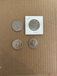 Nice Lot Of 4 Kennedy Half Dollars