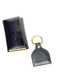 Swank Black Leather Trifold Key Wallet & Separate Key Ring - From A Salesman's Display Case - Lot 11