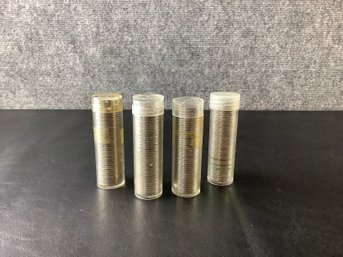 4 Rolls Of Jefferson Nickels (40 In Each Roll) With Mixed Dates
