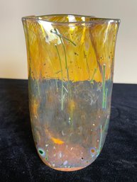 Hand Blown Studio Art Glass Vase