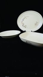 Vintage Royal Doulton Lambethware Bredon Hill Serving Platers And Bowl