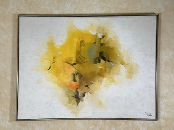 A Striking Vintage Original Oil On Canvas Abstract, Artist Signed