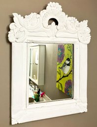A Vintage Carved And Painted Pine Mirror