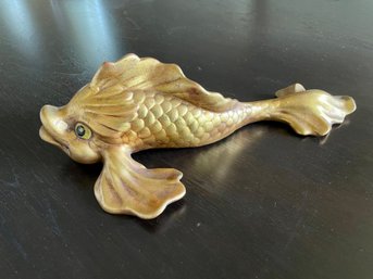 Freeman McFarlin Mid Century Gilt Decorated Ceramic Koi Fish