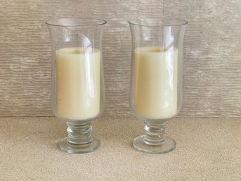 Crate & Barrel Hurricane Candle Holders- A Pair