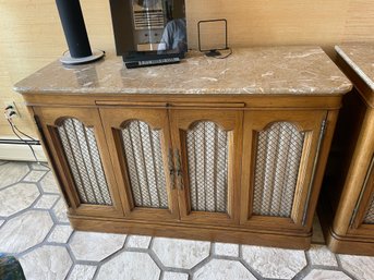 Mid Century, Marble Top Provincial Server By Tomlinson.( Left)