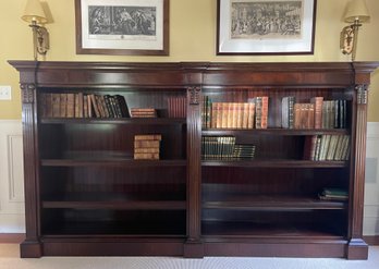 High End Trosby Traditional Mahogany Double Bookcase