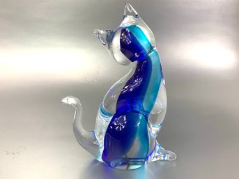 Kisslinger Kristall Art Glass Cat Figurine