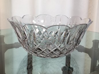 Lovely WATERFORD Crystal Fruit Bowl In Lismore Pattern - Delicate Scalloped Rim - Very Pretty Vintage Bowl