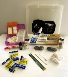Gun Cleaning Supplies With Bore Tips Cleaning Swabs, Patches, Oil And More In Case