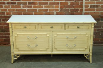 Vintage Hollywood Regency Faux Bamboo Dresser By Thomasville