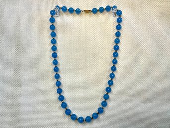 Aquamarine & Gold Beaded Necklace (14 K)