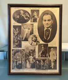 The New York Times Sunday August 7, 1921 Rotogravure Picture Section In A Wooden Frame. JPA/WA-B