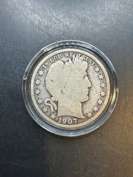 1907-O Barber Silver Half Dollar