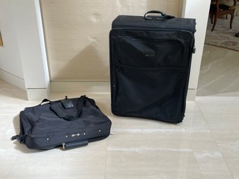 Large Tumi Suitcase With Ballistic Nylon Delsey Garment Bag