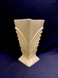 Vintage Art Deco Pale Yellow Signed McCoy Vase