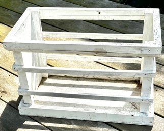 Vintage White Wood Planter Box