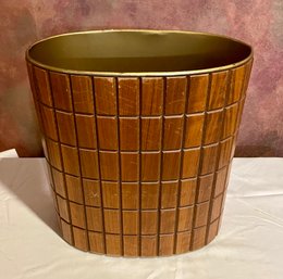 Mid Century Gruvwood Wooden Waste Basket