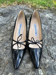 Manolo Blahnik Black Leather Shoes Size 36