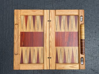 Hand Crafted Hardwood Creations Backgammon Set By David Levy - Made In Davis, California