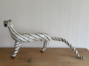 Large Painted Wooden Animal Sculpture