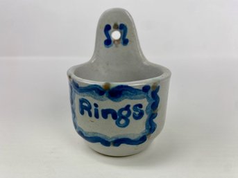 M. A. Hadley Pottery Ring Holder, Signed