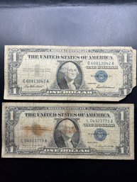 2 $1 Silver Certificates 1957, 1957-A