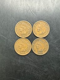 4 Indian Head Pennies 1900, 1901, 1902, 1903