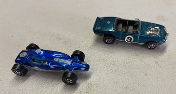 2 - Vintage Hot Wheels Redline Shelby Turbine 1969 Blue & NM Light My Firebird 1969 Aqua Blue