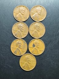 7 Wheat Pennies 1930, 1934, 1935, 1936, 1937, 1938, 1939