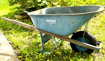 Vintage Jackson Blue Wheelbarrow