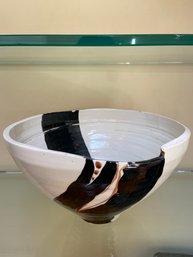 Handmade Ceramic Bowl Signed Salibello 13x7.5'