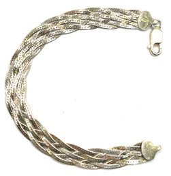 Vintage Italian Sterling Silver Tri Toned Braided Bracelet