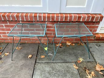 Pair Of Vintage Wrought Iron Tables