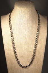 Fine Heavy Sterling Silver Italian Curb Link 20' Long Necklace Chain