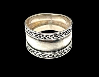 Vintage Indonesian Sterling Silver Etched Ring, Size 10.5