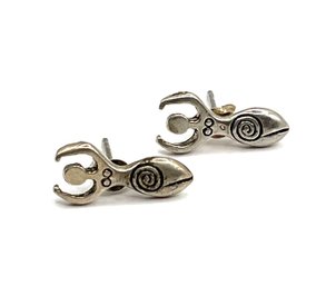 Vintage Sterling Silver Abstract Earrings