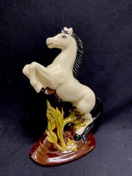 Vintage 1977 Hand-painted Ceramic Rearing Horse