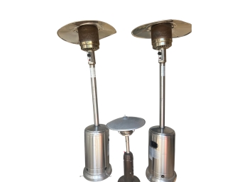 Trio Of Commercial Grade Stainless Outdoor Patio Heaters